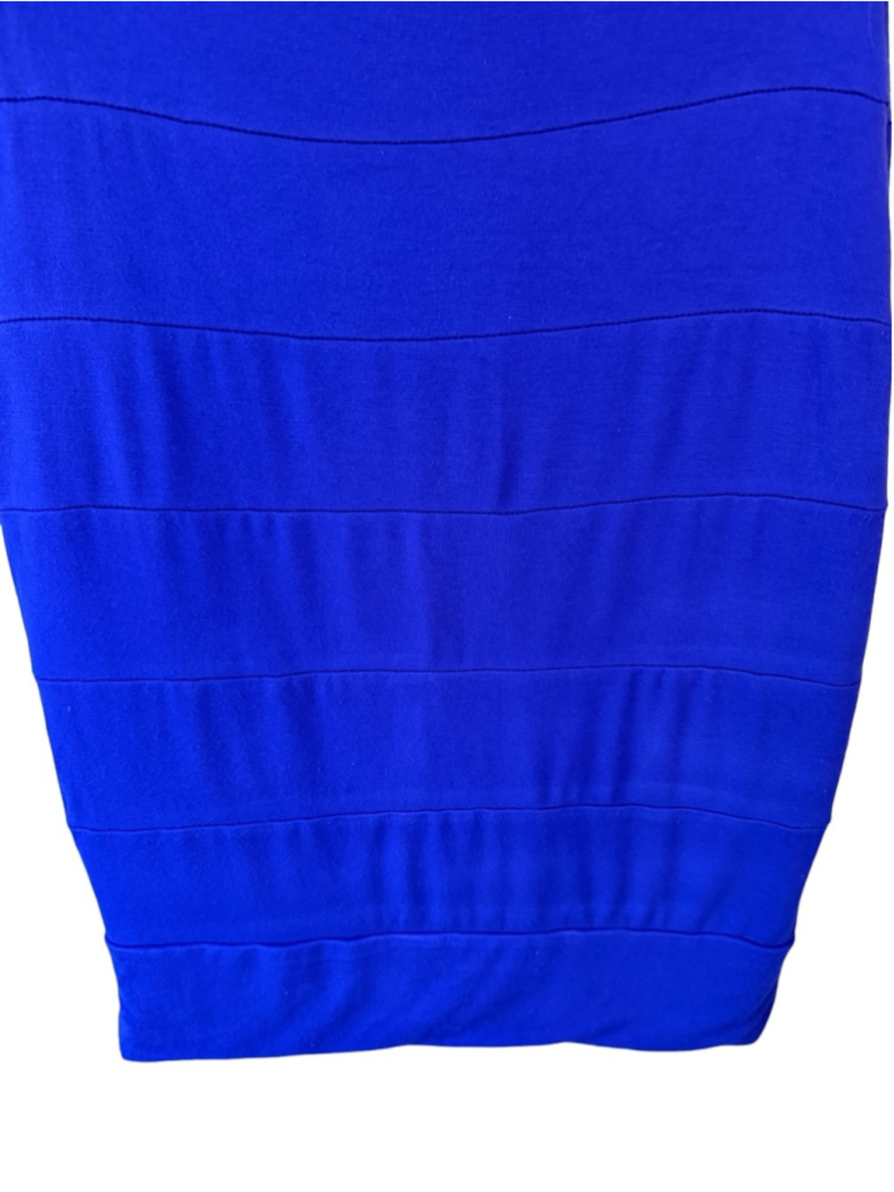 Blue Sky Royal Blue Bamboo Blend Mini Pencil Skirt Size XS Bodycon Bandage - Picture 8 of 10